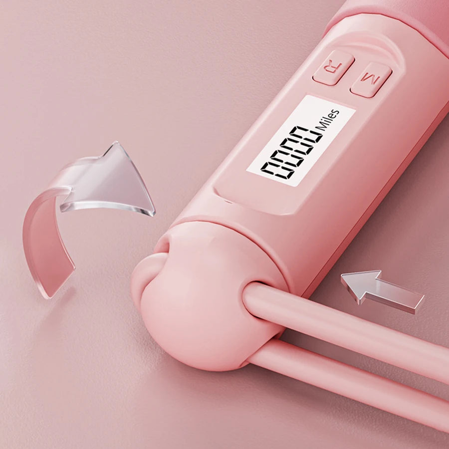 Pink electronic device with digital display on a pink background